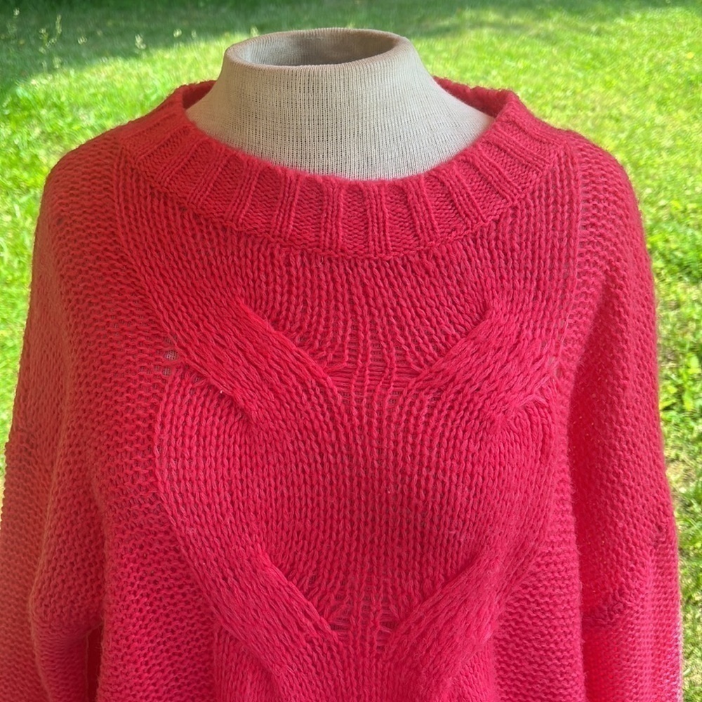 Aerie Hot Pink Knitted Sweater Size XS Long Sleeve, slightly oversized - Picture 3 of 9
